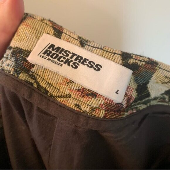 House Of CB Mistress Rocks Spectrum Floral Brocade Wide Leg Trousers L - Picture 6 of 13